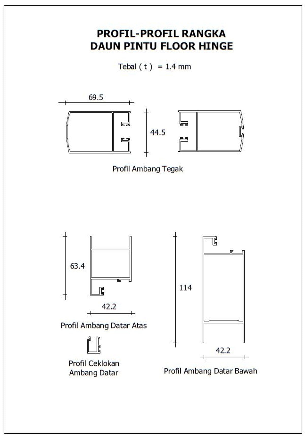 profil pintu aluminium swing