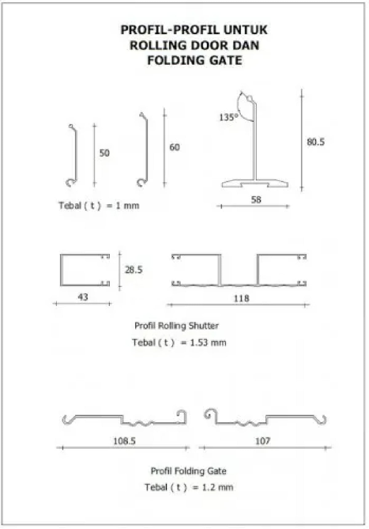 Profil Rolling Door Aluminium
