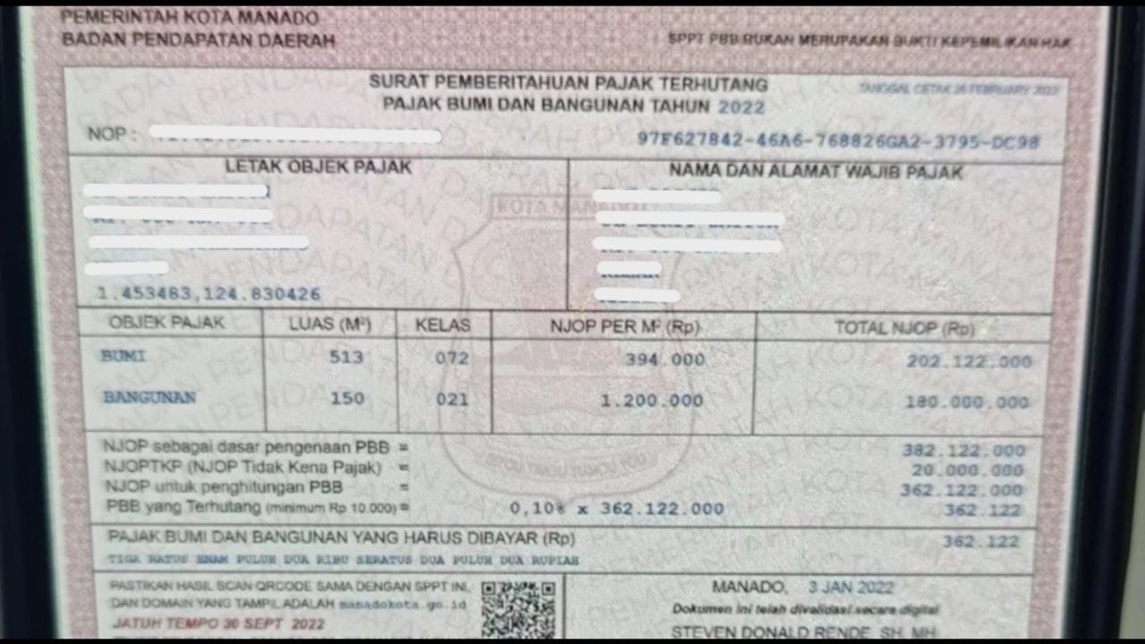 contoh pbb rumah