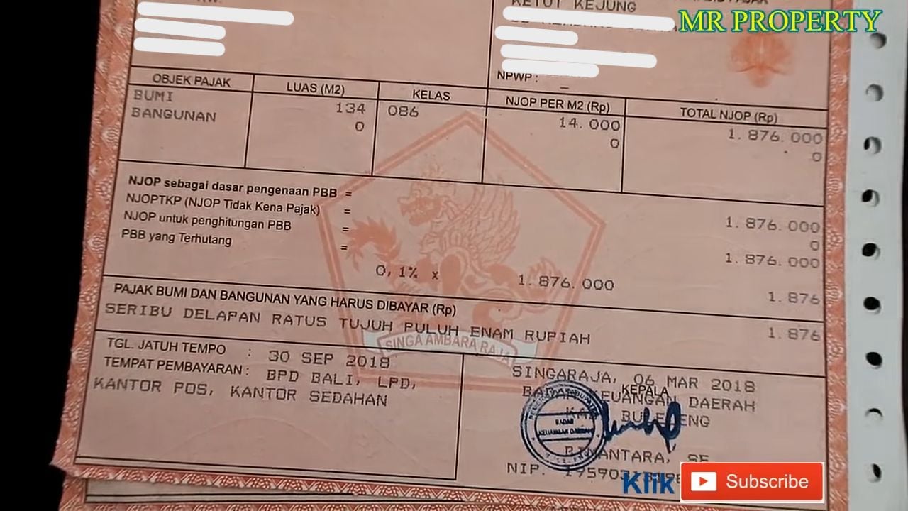 contoh pbb rumah