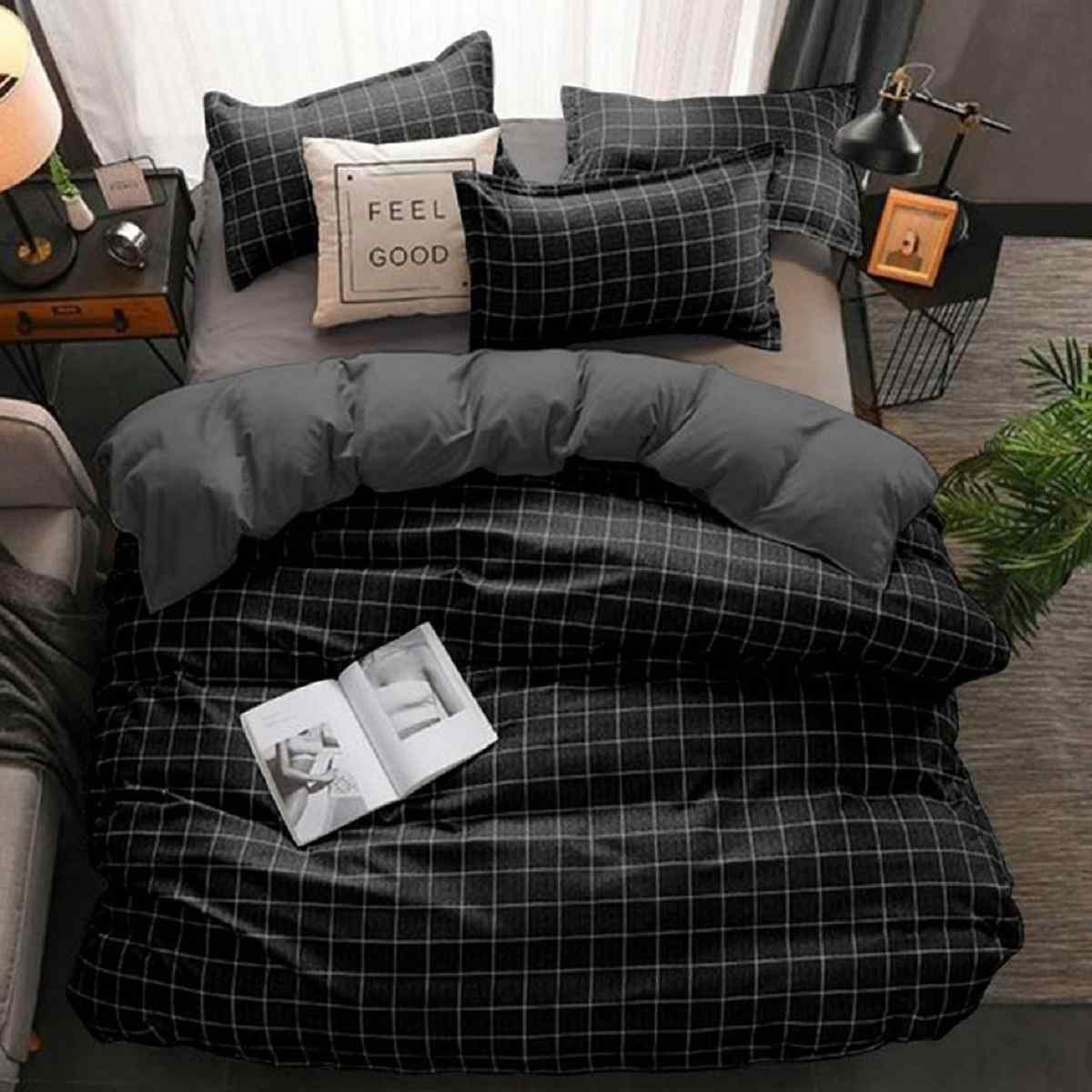 harga bed cover kotak kotak