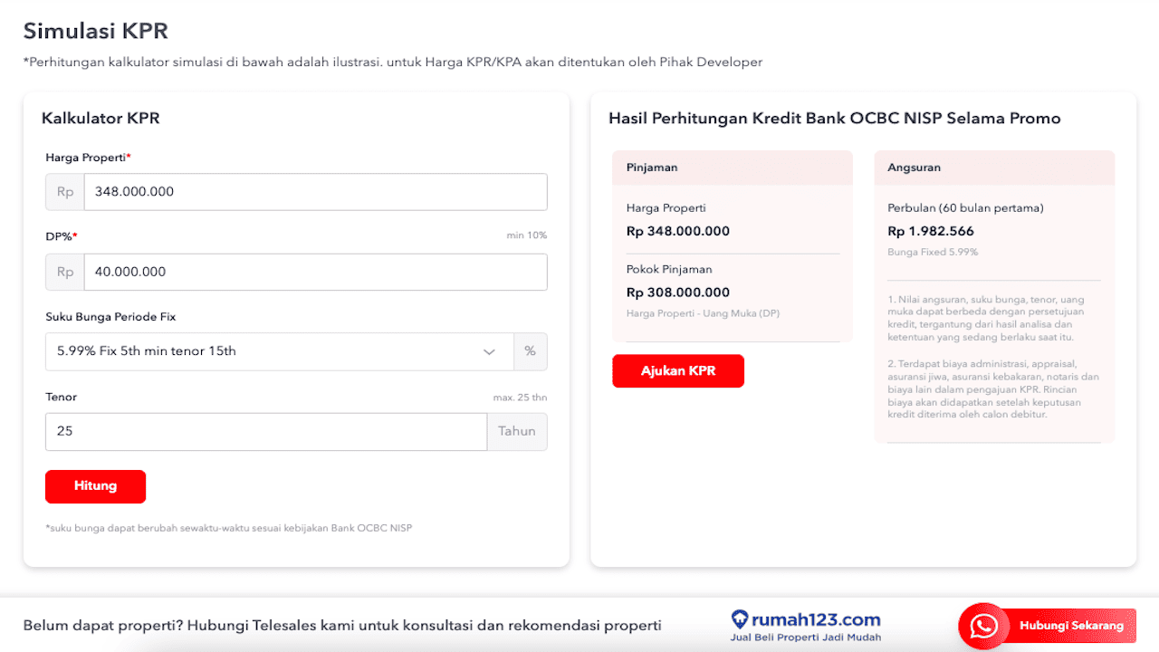 kalkulator kpr ocbc