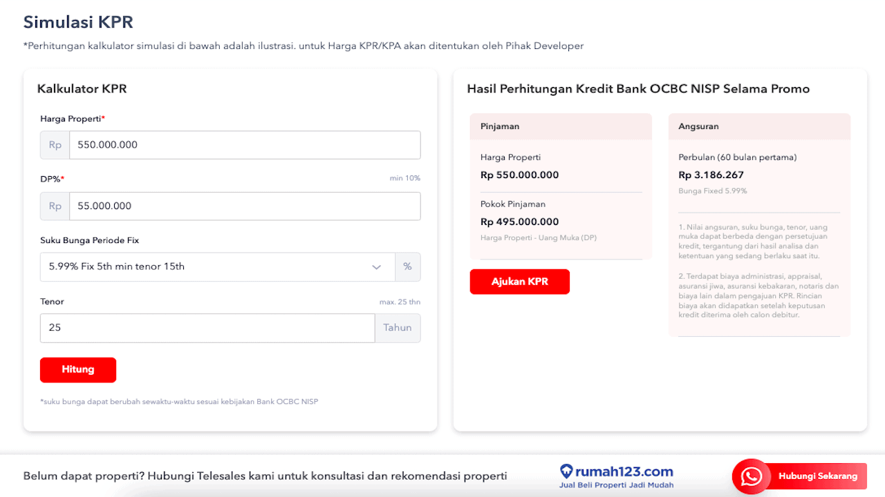 kalkulator kpr ocbc