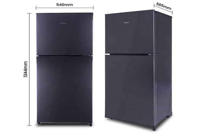 ukuran kulkas aqua 2 pintu