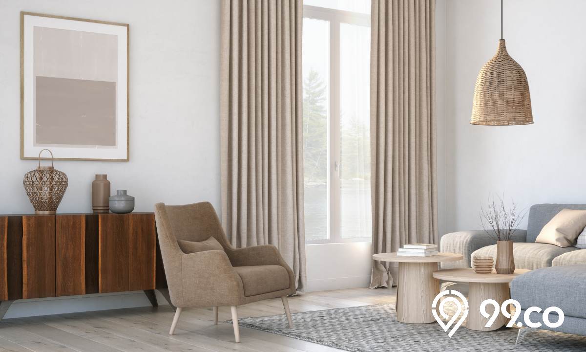 cara memilih warna gorden interior beige