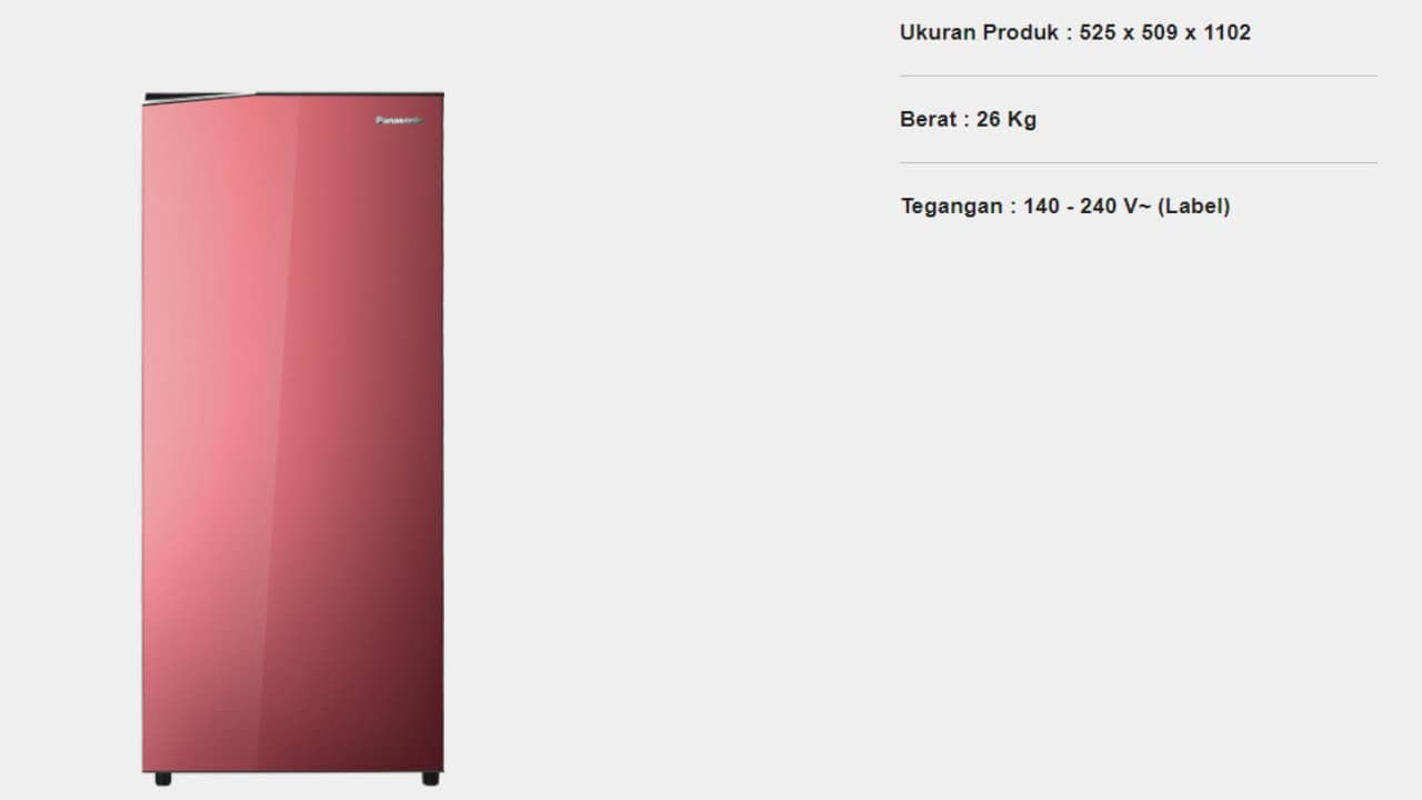 ukuran kulkas 1 pintu