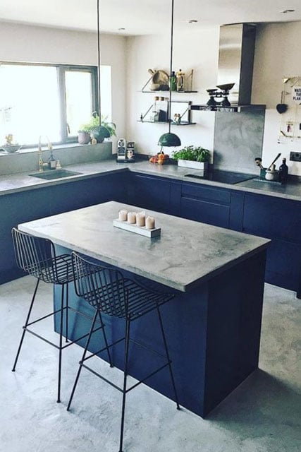 meja dapur minimalis beton