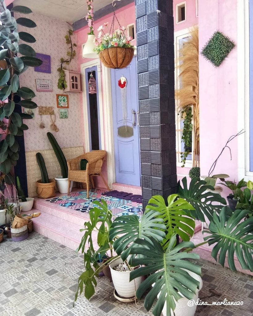 penggunaan warna teras estetis