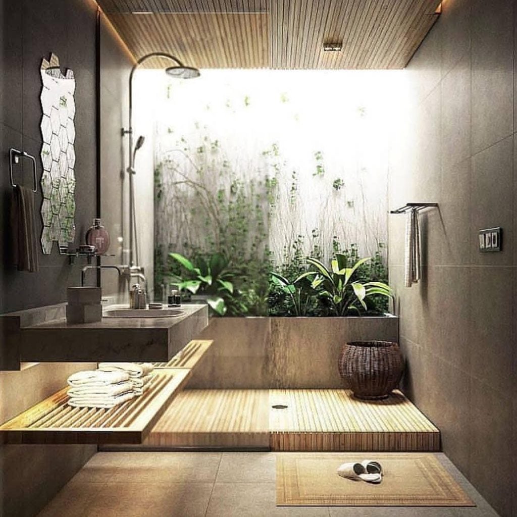 taman di pojok kamar mandi