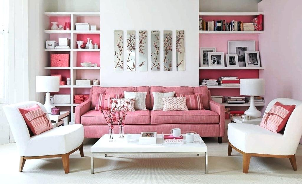 dekorasi ruang tamu warna pink