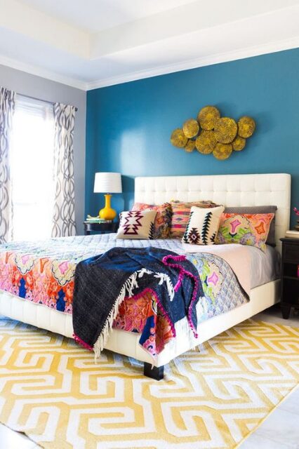 kamar tidur gaya bohemian