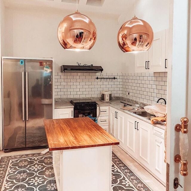 keramik lantai dapur motif bunga
