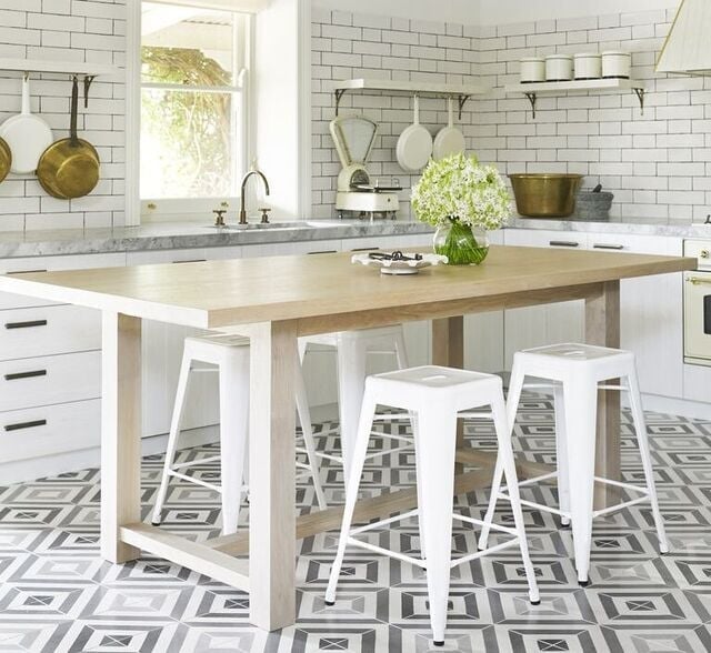 motif keramik lantai dapur turkish terazzo retro
