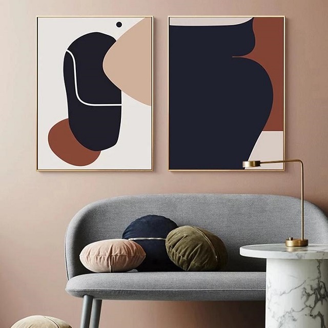 lukisan abstrak tema pastel