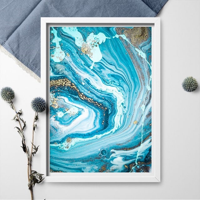 teknik marbling lukisan abstrak