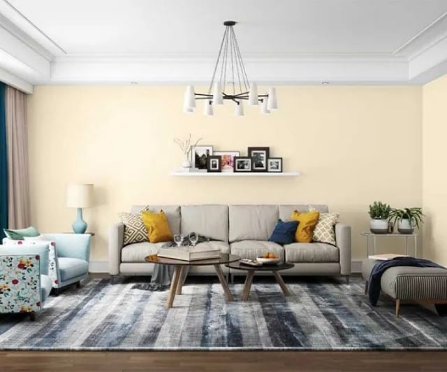cat rumah warna krem