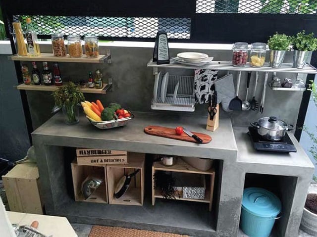 meja dapur cor