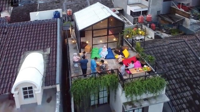 desain rooftop rumah kecil, bahan beton desain rooftop rumah kecil, bahan beton