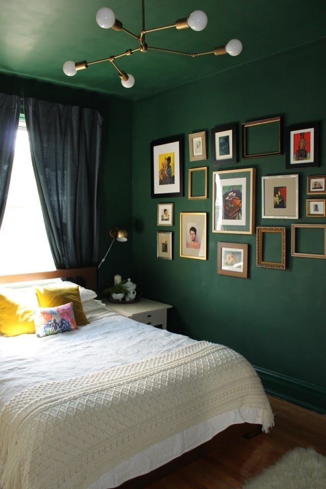 kamar tidur warna hijau