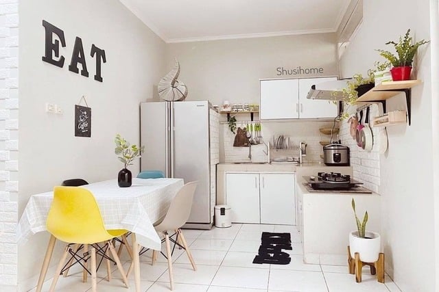 desain dapur dan ruang makan jadi satu sederhana