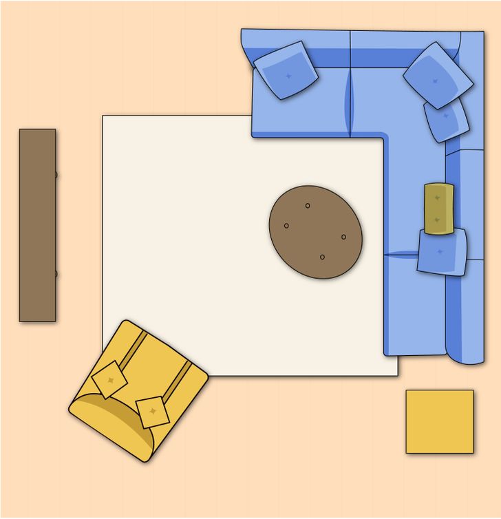 ruang tamu open plan