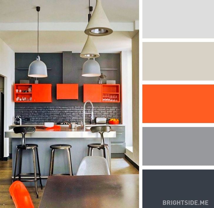 cat dapur warna abu oranye