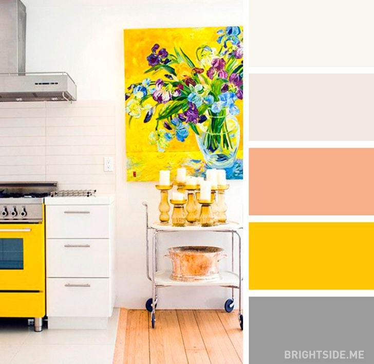 cat dapur warna putih kuning