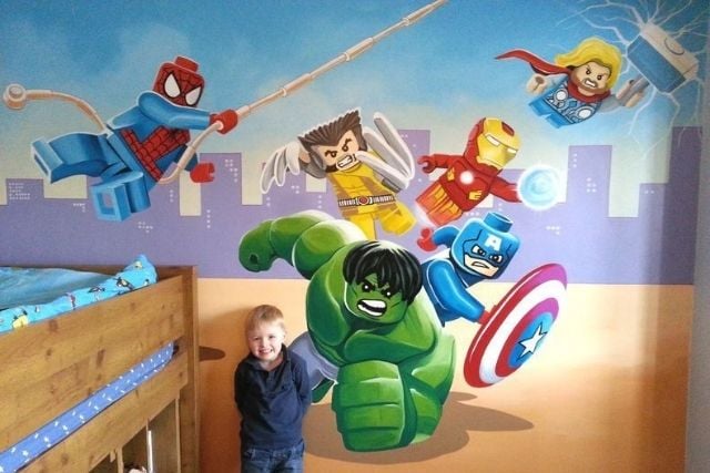 kamar tidur lego marvel superhero