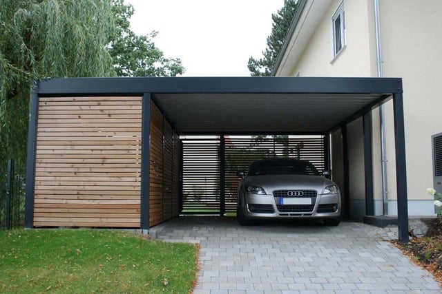 model garasi mobil terpisah dari rumah