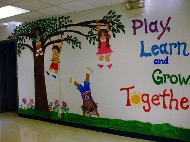hiasan lukisan dinding kelas kreatif