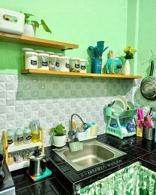 dapur warna hijau