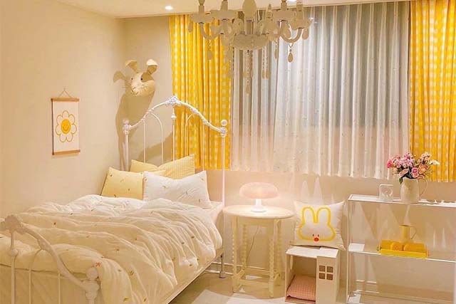 desain kamar tidur warna kuning