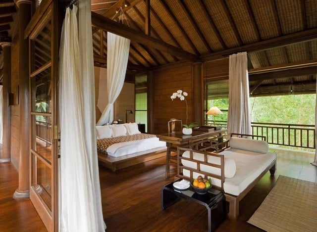 desain kamar tidur Bali dominan kayu desain kamar tidur Bali dominan kayu