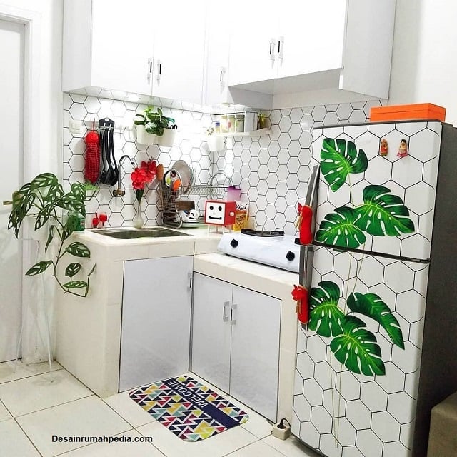 desain dapur minimalis 1x1 putih
