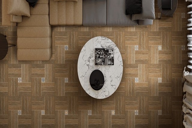 keramik motif kayu untuk ruang tamu
