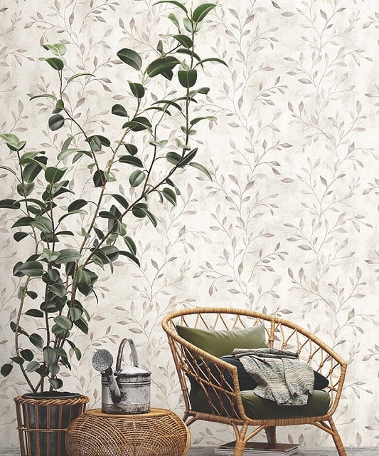 Motif Wallpaper untuk Ruang Tamu Sempit tanaman