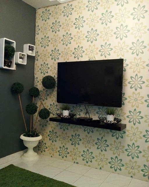 Motif Wallpaper untuk Ruang Tamu Sempit bunga