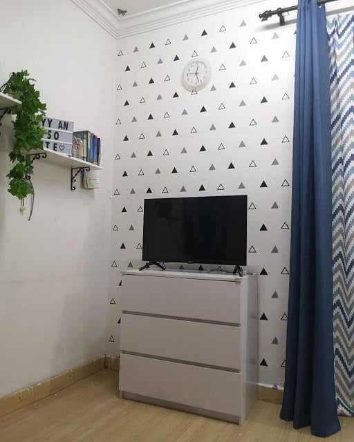 Motif Wallpaper untuk Ruang Tamu Sempit sederhana