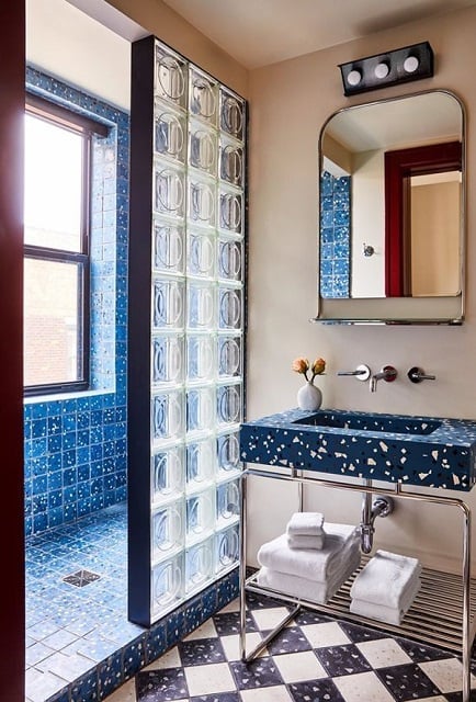 glass block kamar mandi minimalis