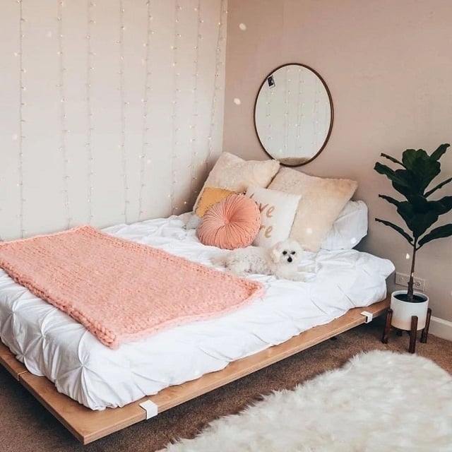 Desain Kamar Tidur Sempit Sederhana Warna Pink menawan