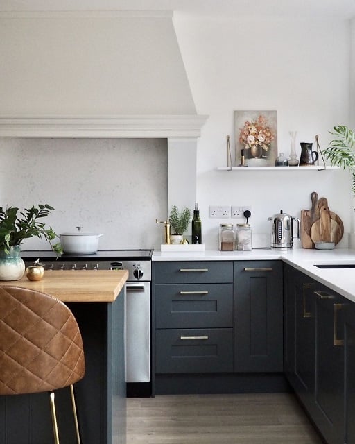 kabinet dapur minimalis monokrom
