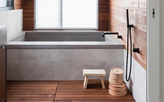 desain kamar mandi tanpa keramik ala jepang