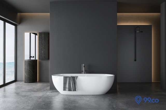 kamar mandi hitam elegan