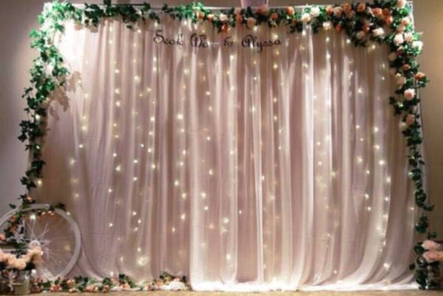 dekorasi lamaran kain tile dengan led