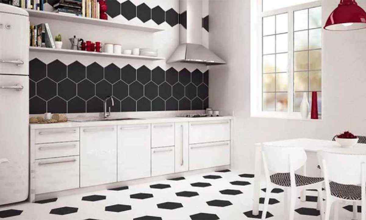 motif keramik dapur sempit modern
