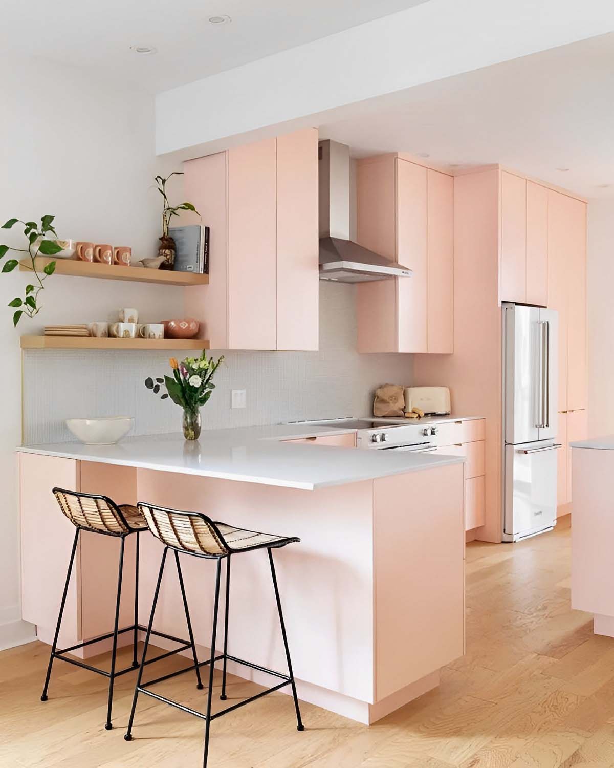 inspirasi cat dapur warna pastel
