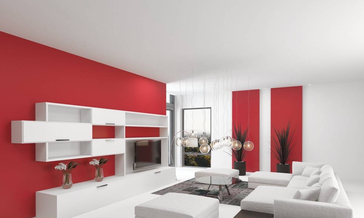 kombinasi cat rumah warna putih dan merah