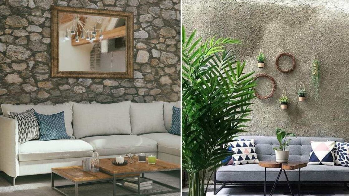 6 Inspirasi Desain Ruang Tamu Pakai Batu Alam yang Modern dan Industrial. Yuk, Tiru!
