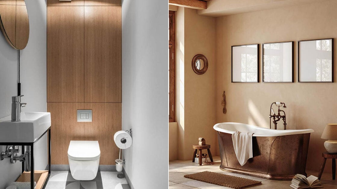 7 Inspirasi Kamar Mandi Warna Coklat yang Menawan. Aplikasikan di Rumah, yuk!