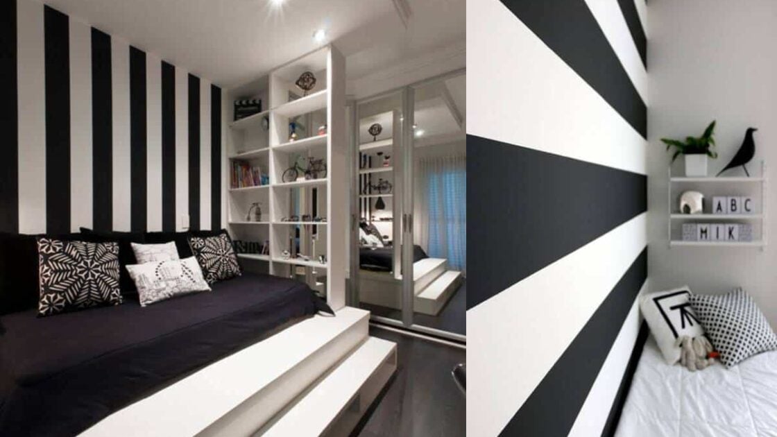7 Inspirasi Cat Kamar Hitam Putih Garis yang Aesthetic dan Elegan, Kamu Pilih Mana?